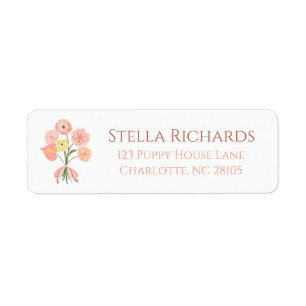 Floral classic spring grandmillenial address return address label