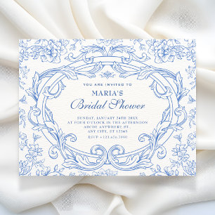 Floral classic vintage bridal shower invitation