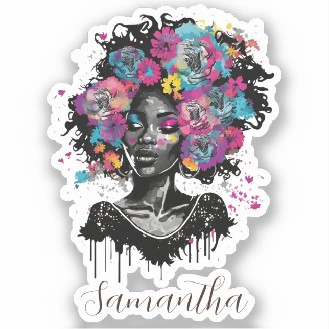 Floral Classy Afro Woman (Front)