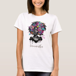 Floral Classy Afro Woman T-Shirt