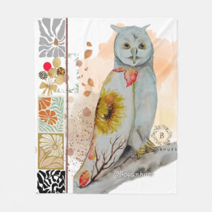 Floral Cloak Owl Baby Blanket
