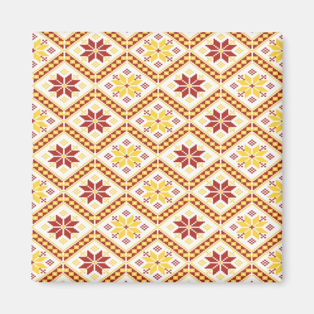 Floral cloth pattern magnet (Front)