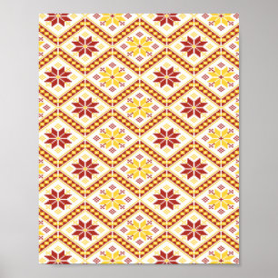 Floral cloth pattern poster
