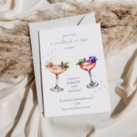 Floral Cocktail Birthday Invite