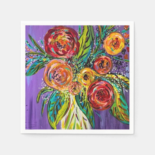 Floral Cocktail Napkins (Front)