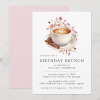 Floral Coffee | Cute Girly Pink Birthday Brunch