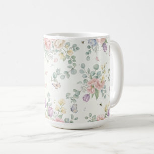 floral coffee mug