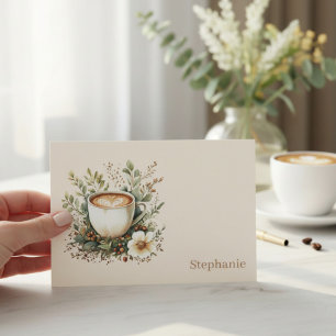 Floral Coffee Mug Personalised Card