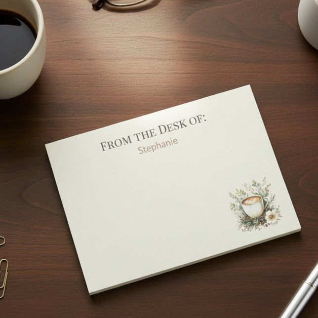 Floral Coffee Mug Personalised Post-it Notes (Creator Uploaded)