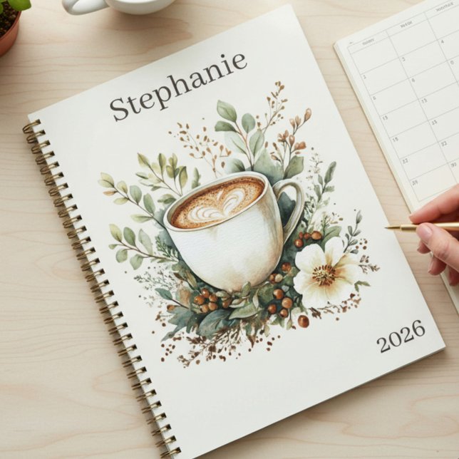 Floral Coffee Themed Personalised Planner (Creator Uploaded)