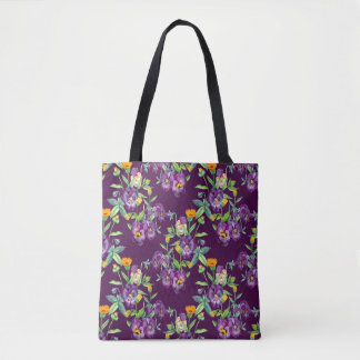 Floral collage, seamless pattern, abstract digital tote bag