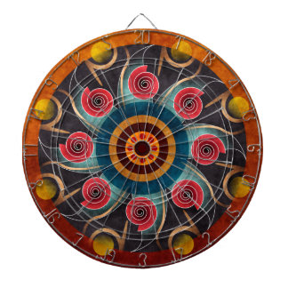Floral Colour Abstract Vector Art Dartboard