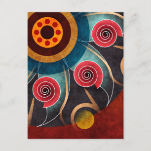 Floral Colour Abstract Vector Art Postcard