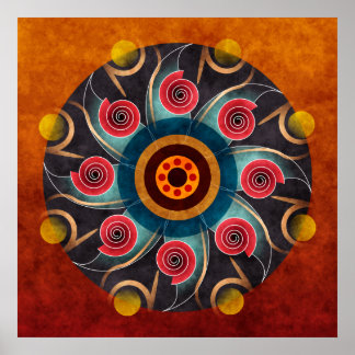 Floral Colour Abstract Vector Art Print