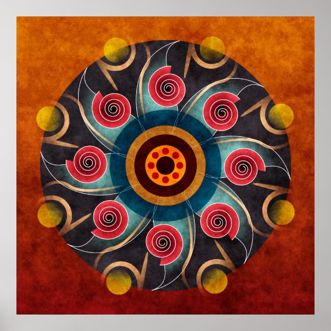 Floral Colour Abstract Vector Art Print (Front)