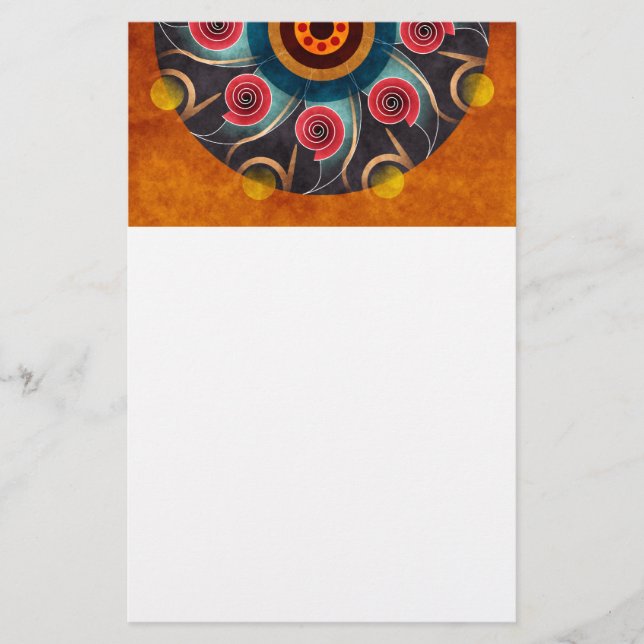 Floral Colour Abstract Vector Art Stationery (Front)