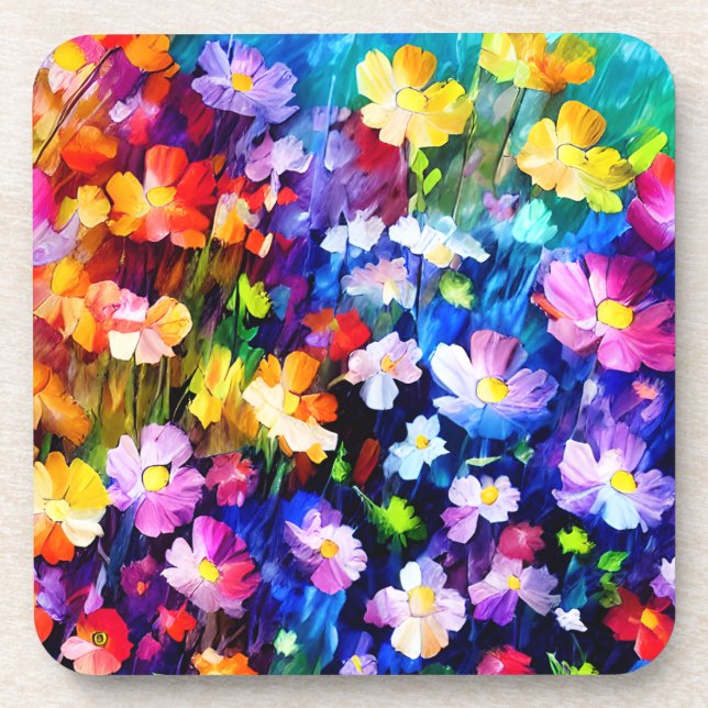 Floral Colour Explosion Coaster (Front)