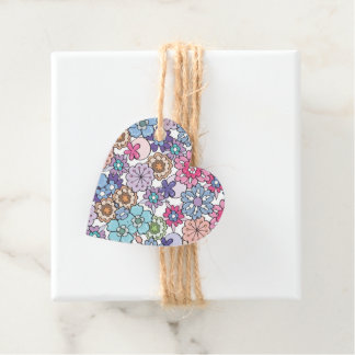 Floral colour pattern favour tags