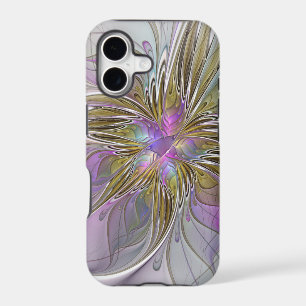 Floral Colourful Abstract Fractal With Pink & Gold