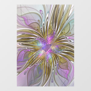Floral Colourful Abstract Fractal With Pink & Gold