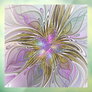 Floral Colourful Abstract Fractal With Pink & Gold