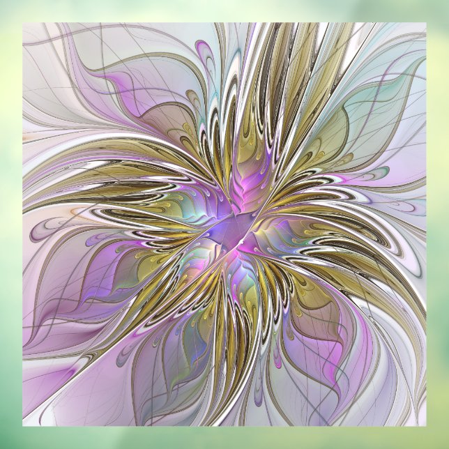 Floral Colourful Abstract Fractal With Pink & Gold (Sheet 3)