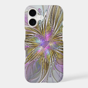Floral Colourful Abstract Fractal With Pink & Gold