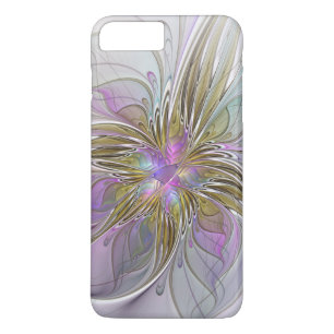 Floral Colourful Abstract Fractal With Pink & Gold iPhone 8 Plus/7 Plus Case