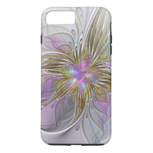 Floral Colourful Abstract Fractal With Pink & Gold iPhone 8 Plus/7 Plus Case