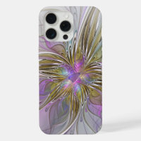 Floral Colourful Abstract Fractal With Pink & Gold