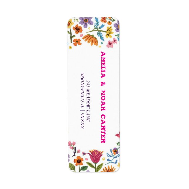 Floral Colourful Easter BRUNCH & HUNT Return Address Label (Front)