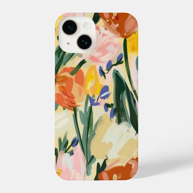 floral colourful glossy phone case (Back)