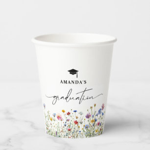 Floral colourful Graduation Party  Paper Cups