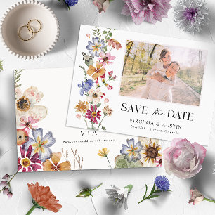 Floral Colourful Save The Date