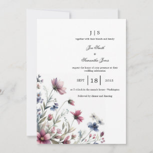 floral colourful summer invitation