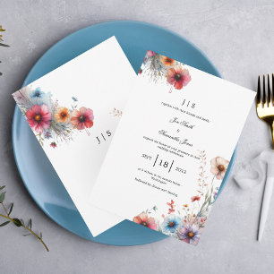 floral colourful summer invitation