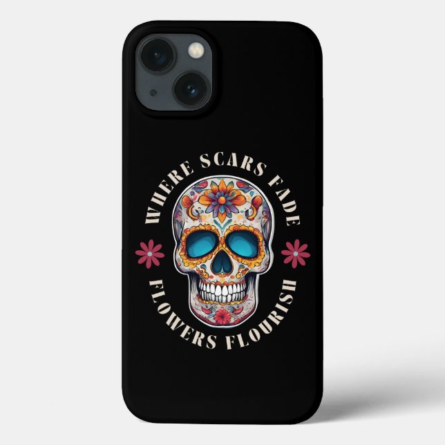 Floral Colours Skull Motivational & Inspirational  Case-Mate iPhone Case (Back)