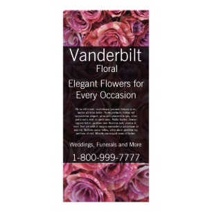 Floral Company Florist Pink Roses Rack Card