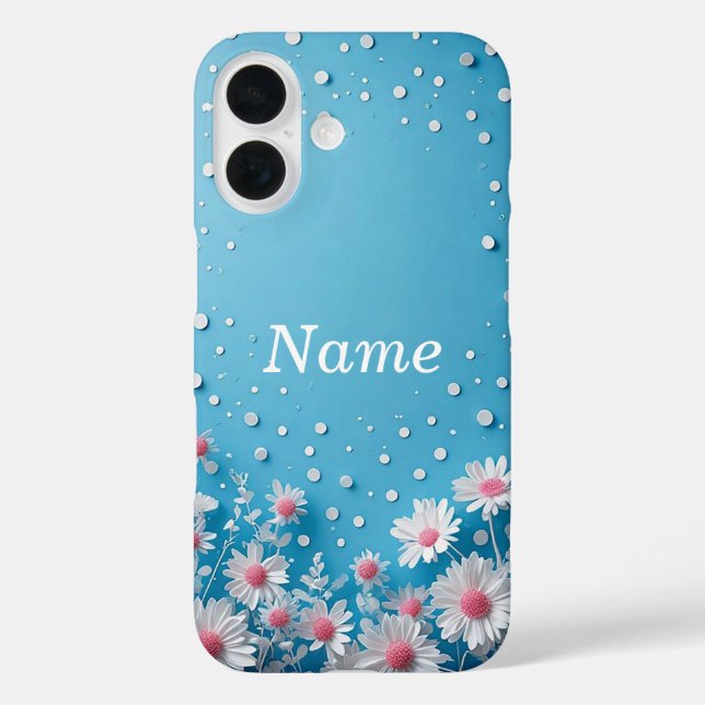Floral Composition with Polka Dot Background Case-Mate iPhone Case (Back)
