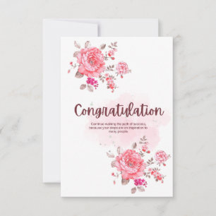 Floral Congratulations Card with Inspirational