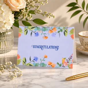 Floral Congratulations Elegant Botanical Card