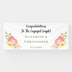 Floral Congratulations Engagement Party Banner