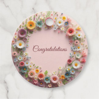 Floral Congratulations Favour Tags