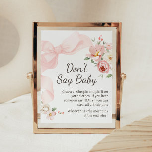 Floral Coquette Baby in Bloom Don't Say Baby Poster