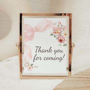 Floral Coquette Baby in Bloom Thank you for Coming Poster