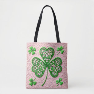 Floral coquette lace shamrock St Patrick's day  Tote Bag