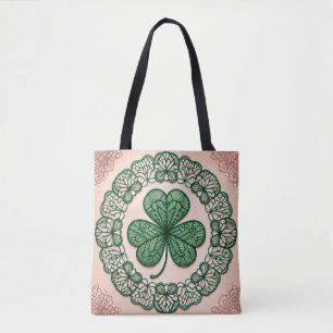 Floral coquette lace shamrock St Patrick's day  Tote Bag