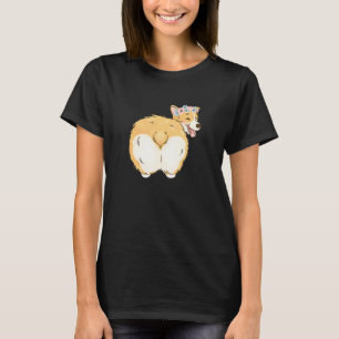 Floral Corgi Butt Pembroke Welsh Corgi Mum T-Shirt
