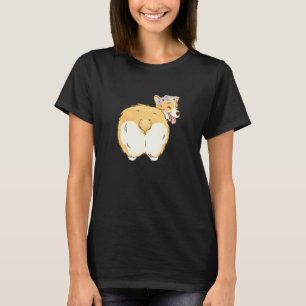 Floral Corgi Butt Pembroke Welsh Corgi Mum T-Shirt