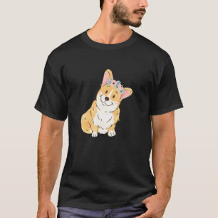 Floral Corgi Pembroke Welsh Corgi Mom T-Shirt